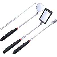 4 Piezas de Herramienta Recogedor Magnético con LED Luz incluye 8 lb- 1 lb Palo Recogedor y Espejo de Inspección Redondo…